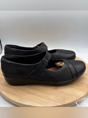 Clarks Artisan Black Leather Mary Jane Comfort Shoes Women’s US 9